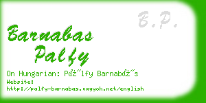 barnabas palfy business card